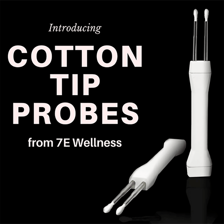 Cotton Tip Microcurrent Probes by 7E Wellness for Delicate Skin Use