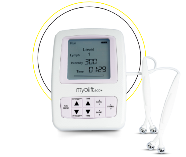 Machine for face lifting showing non-surgical facelift results.