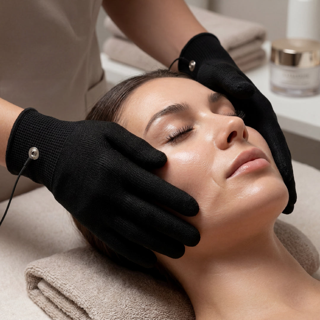 Microcurrent Conductive Facial Gloves - Black