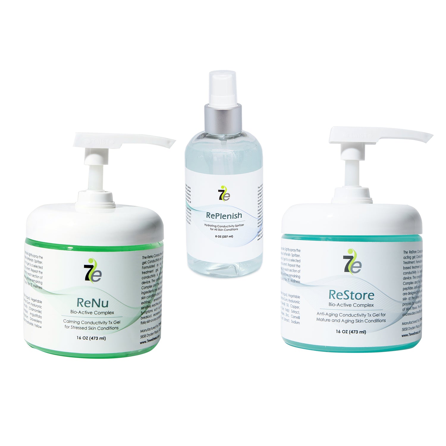 Gel Bundle ( 16Oz Restore, ReNu, 8Oz Replenish )
